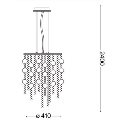 Ideal Lux - LED Křišťálový lustr na lanku EVASIONE 8xG9/3W/230V pr. 41 cm lesklý chrom
