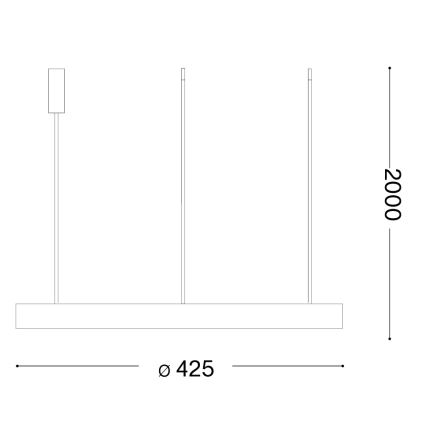 Ideal Lux - LED Lustr na lanku GEMINI LED/36W/230V 2700K pr. 42,5 cm CRI 90 černá