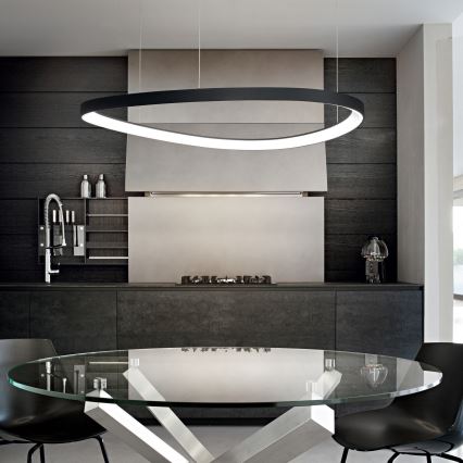 Ideal Lux - LED Lustr na lanku GEMINI LED/36W/230V 4000K pr. 42,5 cm CRI 90 černá
