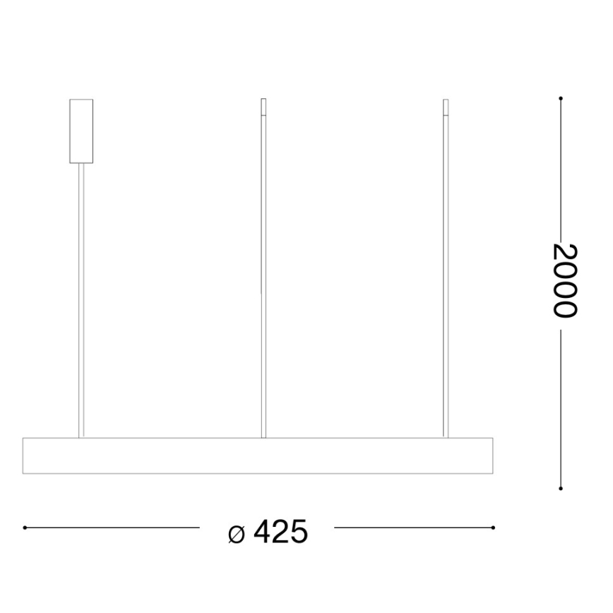 Ideal Lux - LED Lustr na lanku GEMINI LED/36W/230V 4000K pr. 42,5 cm CRI 90 černá