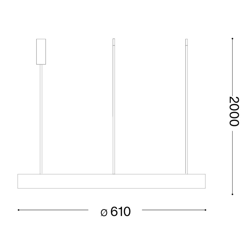 Ideal Lux - LED Lustr na lanku GEMINI LED/47W/230V 4000K pr. 61 cm CRI 90 mosaz