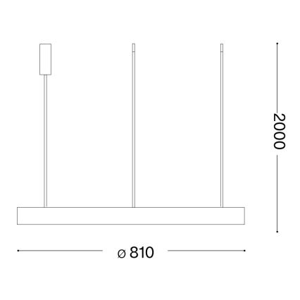 Ideal Lux - LED Lustr na lanku GEMINI LED/59W/230V pr. 81 cm CRI 90 zlatá