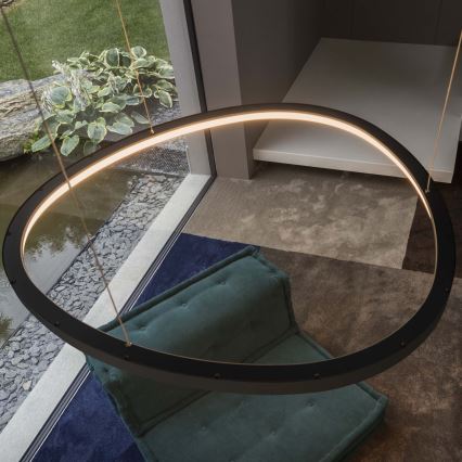 Ideal Lux - LED Lustr na lanku GEMINI LED/78W/230V 2700K pr. 105 cm CRI 90 černá