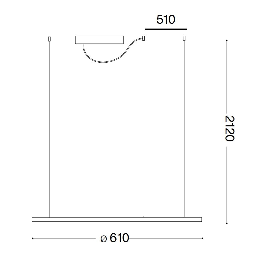 Ideal Lux - LED Lustr na lanku HULAHOOP LED/28W/230V 3000K pr. 61 cm CRI 90 bílá
