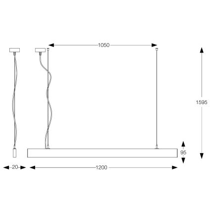Ideal Lux - LED Lustr na lanku LINUS LED/32W/230V 3000K CRI 90 120 cm bílá