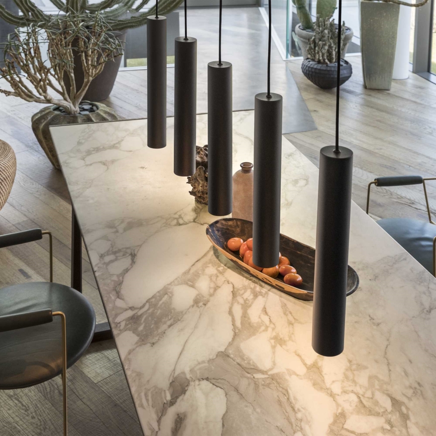 Ideal Lux - LED Lustr na lanku LOOK 1xGU10/7W/230V CRI 90 pr. 6 cm černá