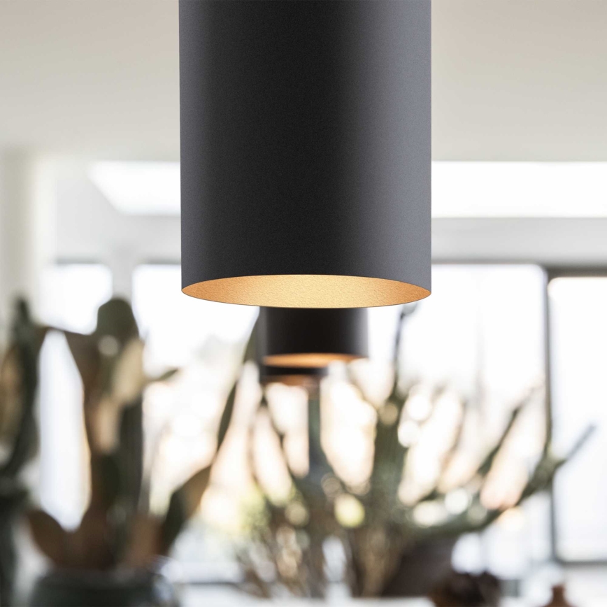 Ideal Lux - LED Lustr na lanku LOOK 1xGU10/7W/230V CRI 90 pr. 6 cm černá