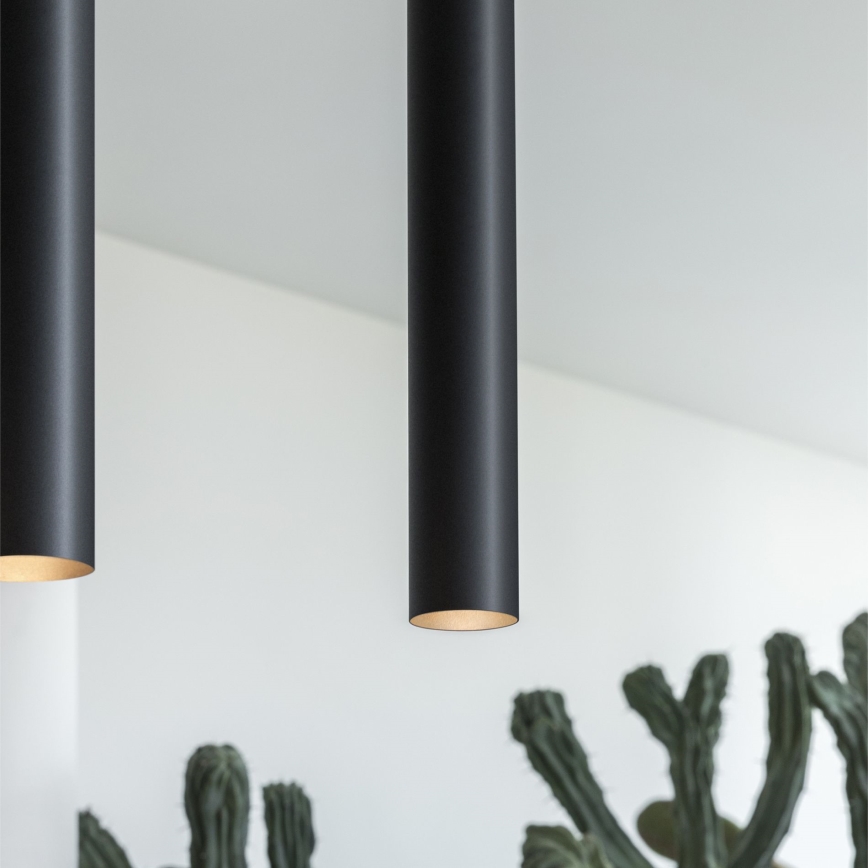 Ideal Lux - LED Lustr na lanku LOOK 1xGU10/7W/230V CRI 90 pr. 6 cm černá