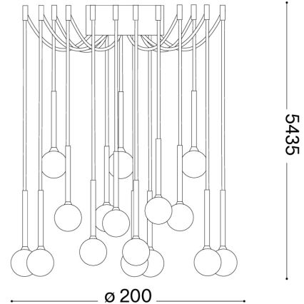 Ideal Lux - LED Lustr na lanku LUCCIOLA 16xLED/16W/230V CRI 90 pavouk mosaz