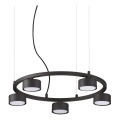 Ideal Lux - LED Lustr na lanku MINOR 5xGX53/9W/230V pr. 50 cm černá