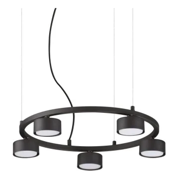 Ideal Lux - LED Lustr na lanku MINOR 5xGX53/9W/230V pr. 50 cm černá