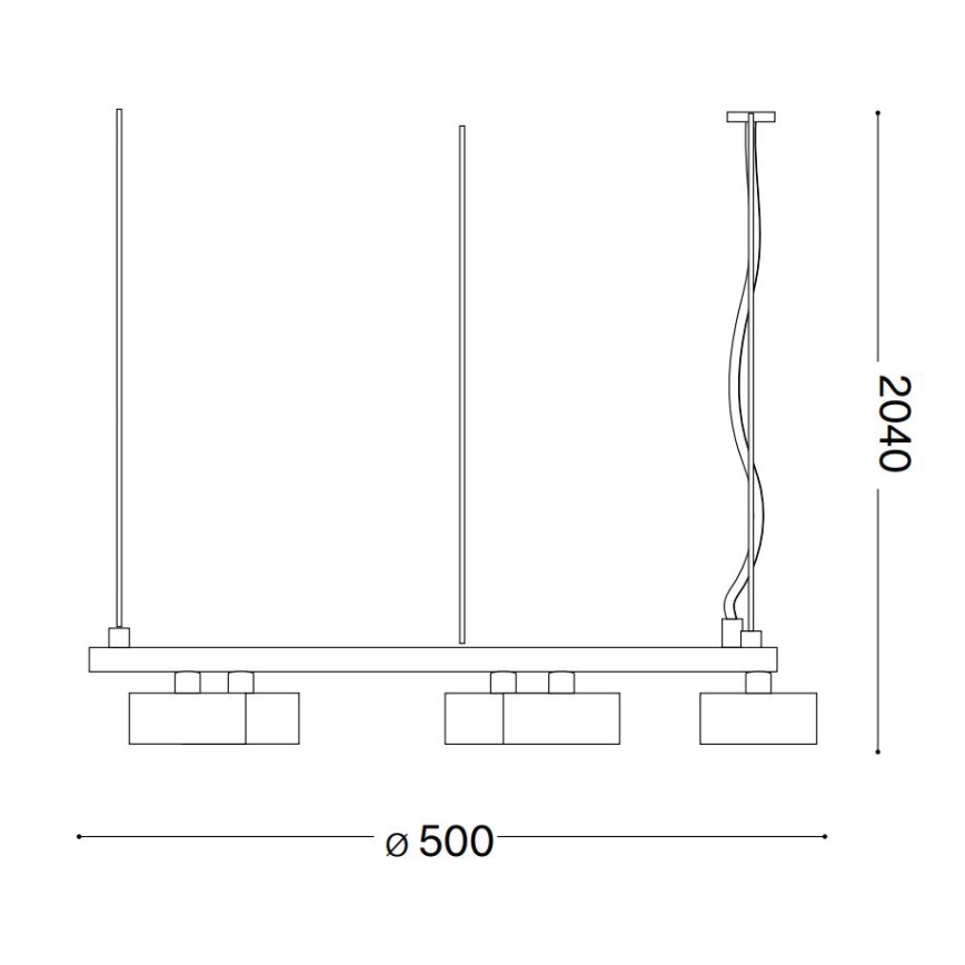 Ideal Lux - LED Lustr na lanku MINOR 5xGX53/9W/230V pr. 50 cm černá