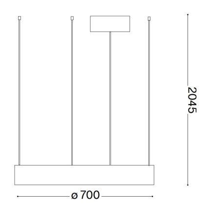 Ideal Lux - LED Lustr na lanku ORACLE LED/35W/230V 3000K pr. 70 cm CRI 90 bílá