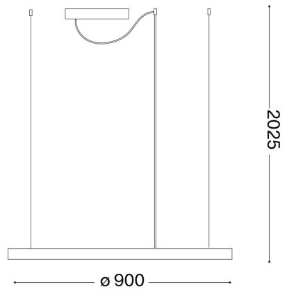 Ideal Lux - LED Lustr na lanku ORACLE LED/55W/230V 3000K pr. 90 cm černá