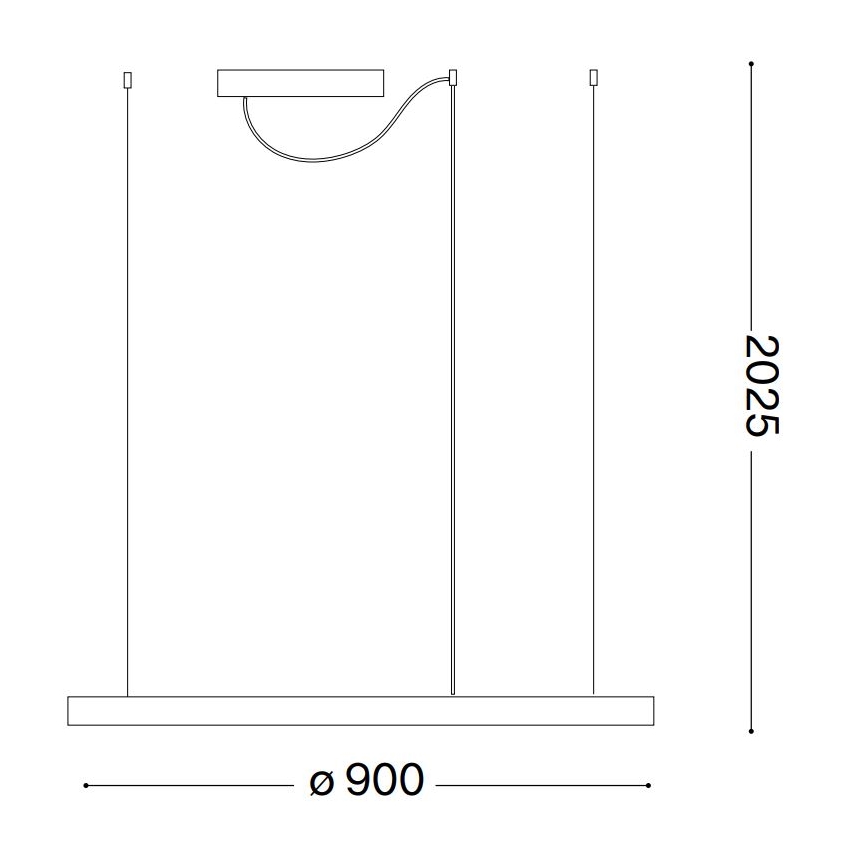 Ideal Lux - LED Lustr na lanku ORACLE LED/55W/230V 3000K pr. 90 cm černá