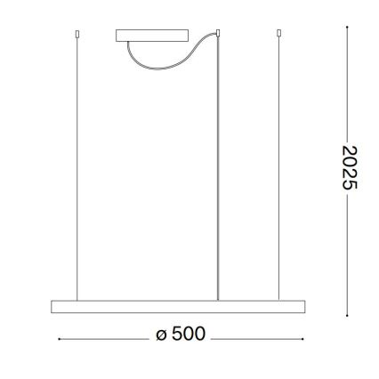 Ideal Lux - LED Stmívatelný lustr na lanku ORACLE SLIM LED/28W/230V 3000K CRI 90 pr. 50 cm bílá
