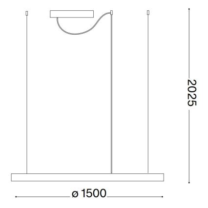 Ideal Lux - LED Lustr na lanku ORACLE SLIM LED/29W/230V 2700K CRI 90 pr. 50 cm bílá