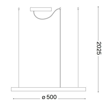 Ideal Lux - LED Lustr na lanku ORACLE SLIM LED/29W/230V 3000K CRI 90 pr. 50 cm bílá