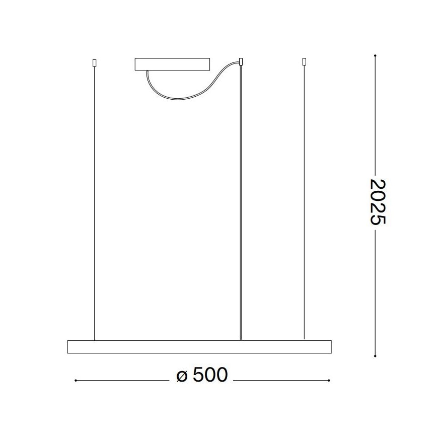 Ideal Lux - LED Lustr na lanku ORACLE SLIM LED/29W/230V 3000K CRI 90 pr. 50 cm černá
