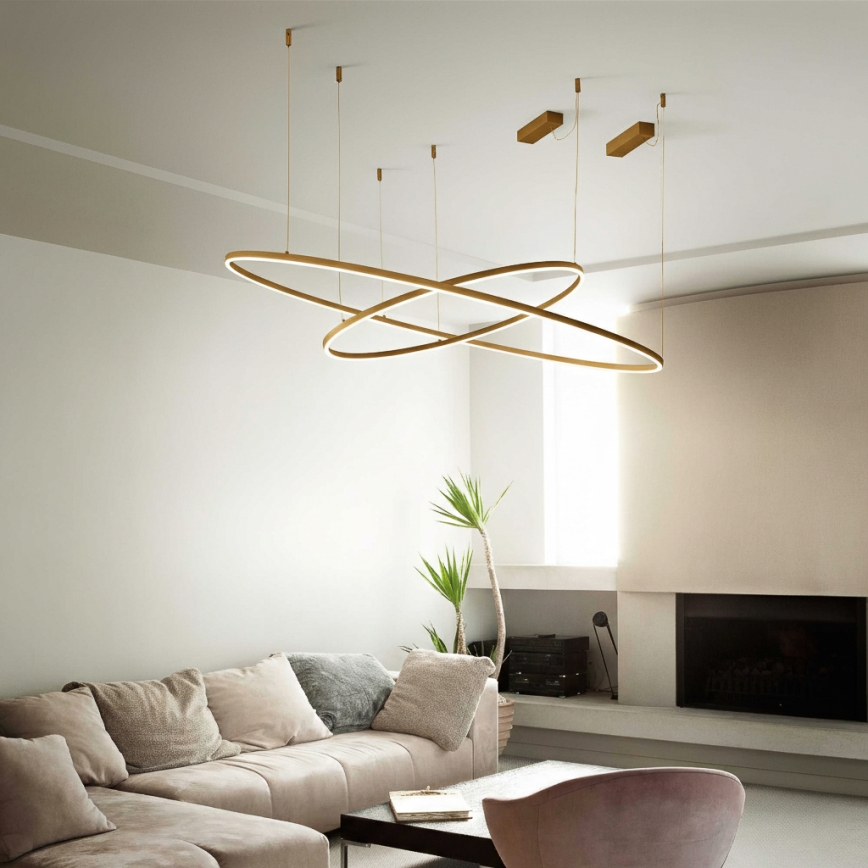 Ideal Lux - LED Lustr na lanku ORACLE SLIM LED/29W/230V 3000K CRI 90 pr. 50 cm zlatá