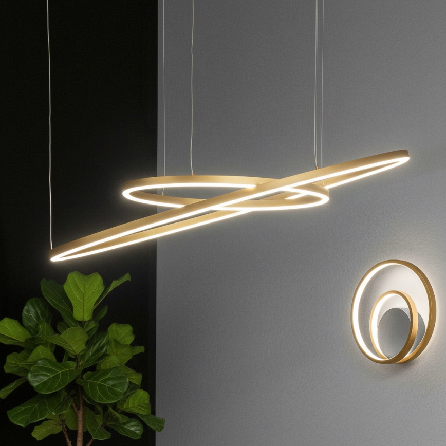 Ideal Lux - LED Lustr na lanku ORACLE SLIM LED/29W/230V 3000K CRI 90 pr. 50 cm zlatá