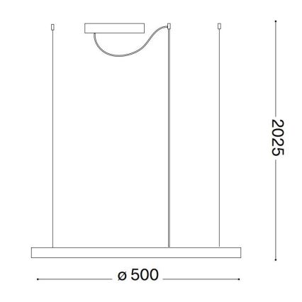 Ideal Lux - LED Lustr na lanku ORACLE SLIM LED/32W/230V 3000K pr. 50 cm černá