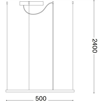 Ideal Lux - LED Lustr na lanku ORACLE SLIM LED/33W/230V 3000K 50x50 cm černá