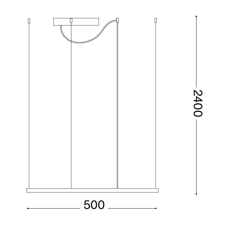 Ideal Lux - LED Lustr na lanku ORACLE SLIM LED/33W/230V 3000K 50x50 cm černá