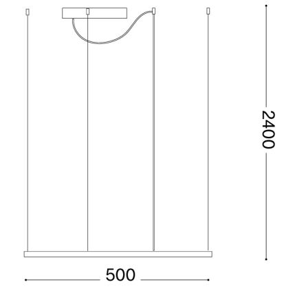 Ideal Lux - LED Lustr na lanku ORACLE SLIM LED/33W/230V 3000K CRI 90 50x50 cm zlatá