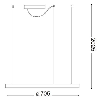 Ideal Lux - LED Lustr na lanku ORACLE SLIM LED/37W/230V 2700K pr. 70,5 cm černá