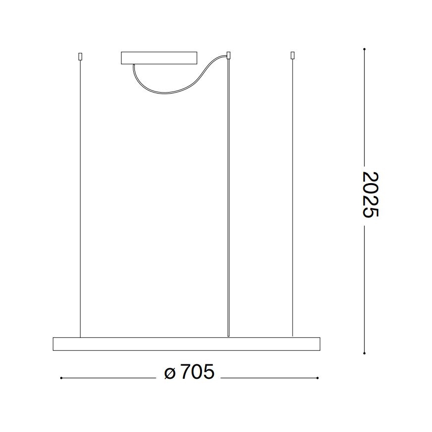 Ideal Lux - LED Lustr na lanku ORACLE SLIM LED/37W/230V 2700K pr. 70,5 cm černá