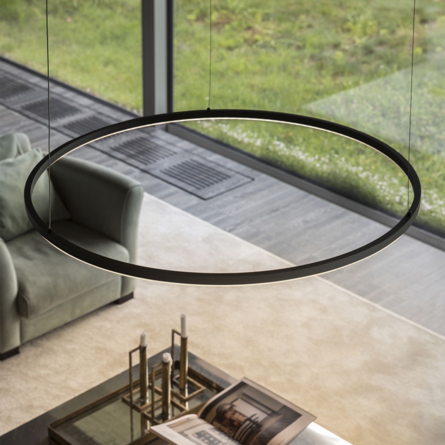 Ideal Lux - LED Lustr na lanku ORACLE SLIM LED/37W/230V 3000K CRI 90 pr. 70 cm černá