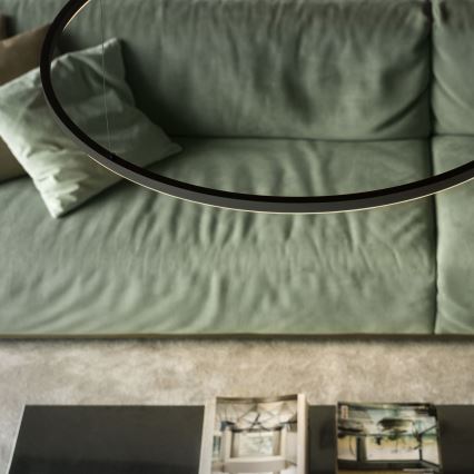 Ideal Lux - LED Lustr na lanku ORACLE SLIM LED/37W/230V 4000K CRI 90 pr. 70 cm černá