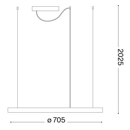 Ideal Lux - LED Lustr na lanku ORACLE SLIM LED/37W/230V 4000K CRI 90 pr. 70 cm zlatá
