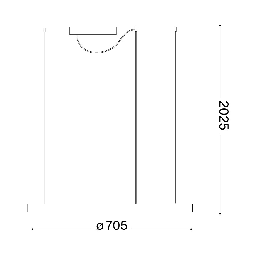 Ideal Lux - LED Lustr na lanku ORACLE SLIM LED/37W/230V 3000K CRI 90 pr. 70 cm zlatá