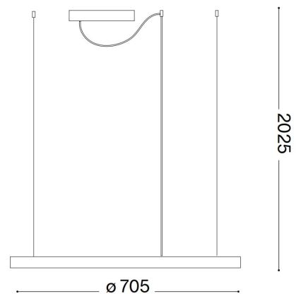 Ideal Lux - LED Lustr na lanku ORACLE SLIM LED/38W/230V 3000K pr. 70 cm bílá