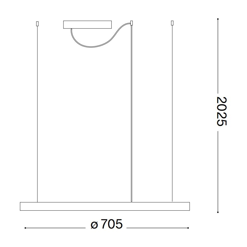 Ideal Lux - LED Lustr na lanku ORACLE SLIM LED/38W/230V 3000K pr. 70 cm bílá