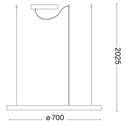 Ideal Lux - LED Stmívatelný lustr na lanku ORACLE SLIM LED/39W/230V 3000K pr. 70 cm bílá