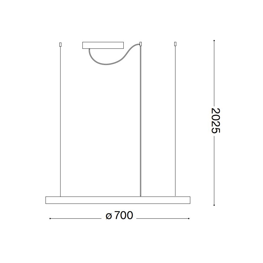Ideal Lux - LED Stmívatelný lustr na lanku ORACLE SLIM LED/39W/230V 3000K pr. 70 cm bílá