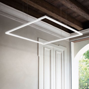 Ideal Lux - LED Lustr na lanku ORACLE SLIM LED/41W/230V 3000K 70x70 cm bílá