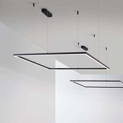 Ideal Lux - LED Lustr na lanku ORACLE SLIM LED/41W/230V 3000K 70x70 cm černá