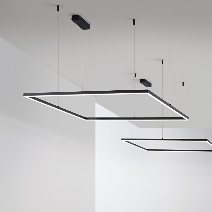 Ideal Lux - LED Lustr na lanku ORACLE SLIM LED/41W/230V 3000K 70x70 cm černá