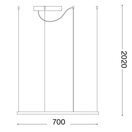 Ideal Lux - LED Lustr na lanku ORACLE SLIM LED/41W/230V 3000K 70x70 cm černá
