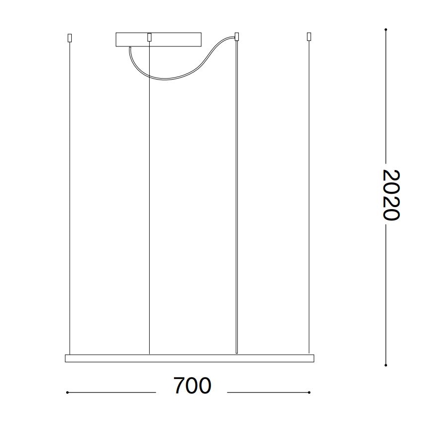 Ideal Lux - LED Lustr na lanku ORACLE SLIM LED/41W/230V 3000K 70x70 cm černá