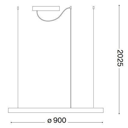 Ideal Lux - LED Stmívatelný lustr na lanku ORACLE SLIM LED/43W/230V 3000K pr. 90 cm bílá