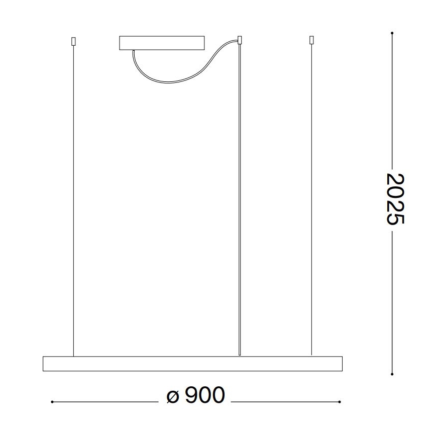 Ideal Lux - LED Stmívatelný lustr na lanku ORACLE SLIM LED/43W/230V 3000K pr. 90 cm bílá