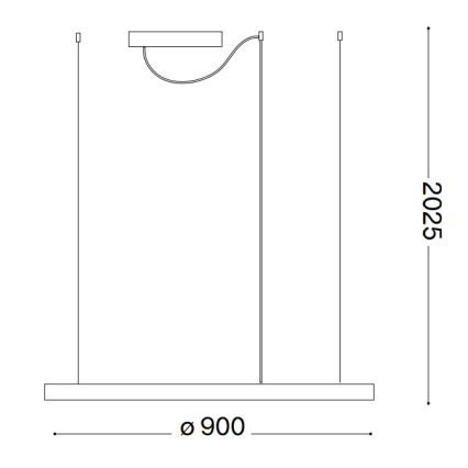 Ideal Lux - LED Stmívatelný lustr na lanku ORACLE SLIM LED/43W/230V 3000K pr. 90 cm černá