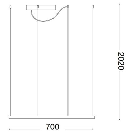 Ideal Lux - LED Lustr na lanku ORACLE SLIM LED/44W/230V 3000K CRI 90 70x70 cm bílá