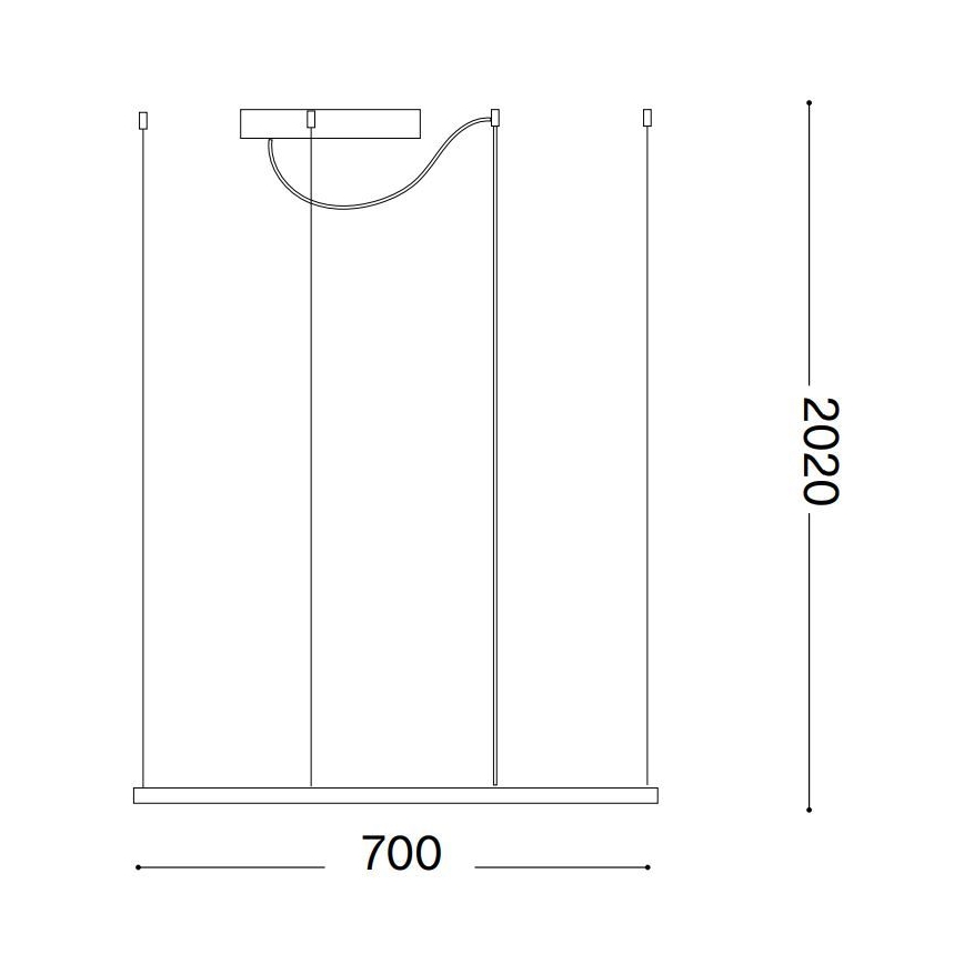 Ideal Lux - LED Lustr na lanku ORACLE SLIM LED/44W/230V 3000K CRI 90 70x70 cm bílá