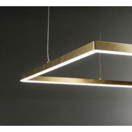 Ideal Lux - LED Lustr na lanku ORACLE SLIM LED/44W/230V 3000K CRI 90 70x70 cm zlatá